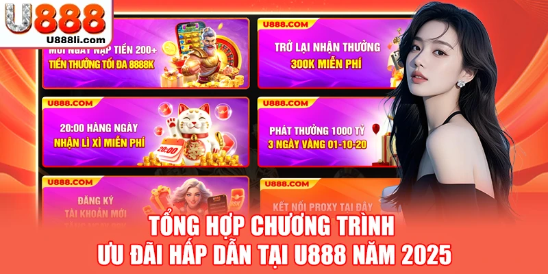 Tổng hợp chương trình ưu đãi hấp dẫn tại U888 năm 2025 Tổng hợp chương trình ưu đãi hấp dẫn tại U888 năm 2025